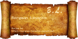 Bergman Levente névjegykártya